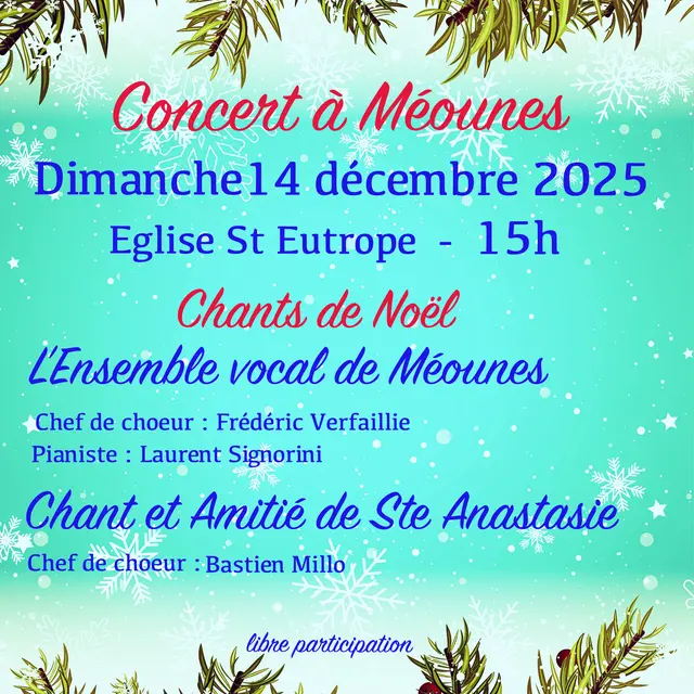 Concert : Chants de Noël - Chorale_Méounes-lès-Montrieux
