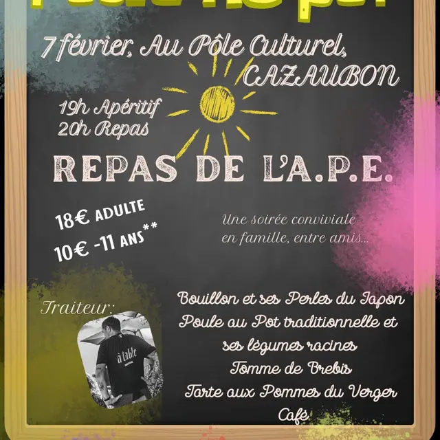 Repas de l'Association des Parents d'Elèves de Cazaubon_Cazaubon