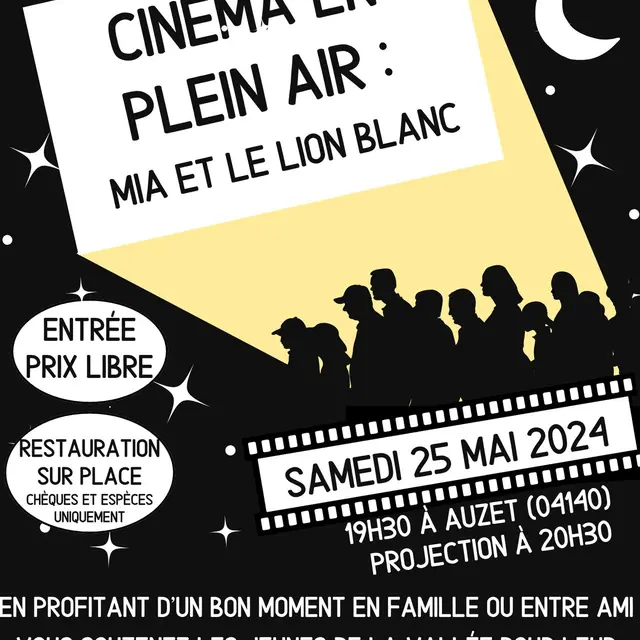 Cinéma plein air à Auzet