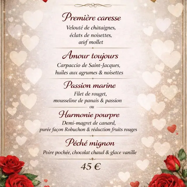 La Saint Valentin au restaurant le Cercle_Jonquières