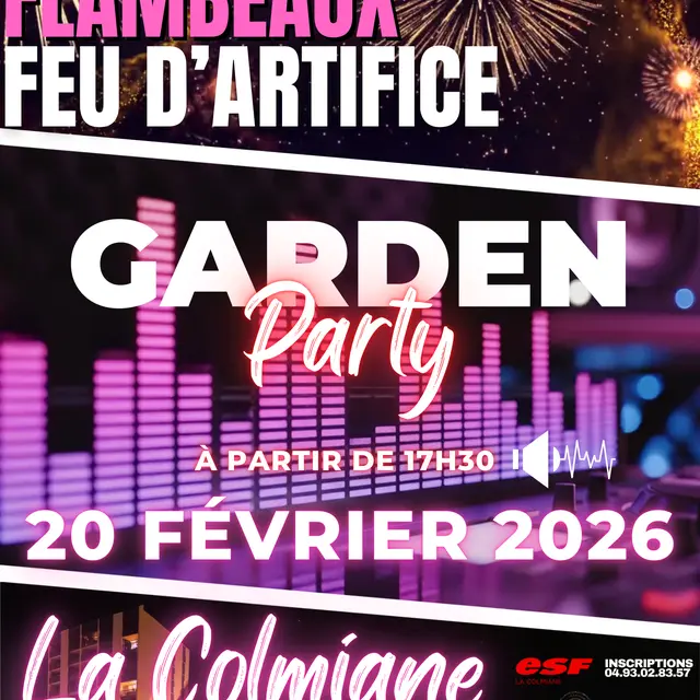 Garden Party de l'ESF, Descente aux Flambeaux et Feux d'Artifice_La Colmiane