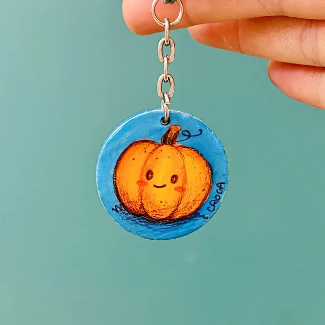 Porte-clé citrouille