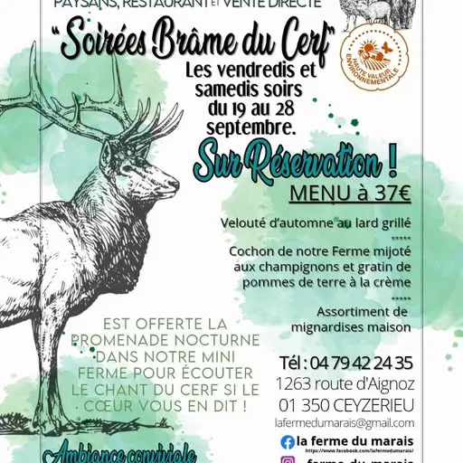 Soirées Brâme du Cerf à La Ferme du Marais