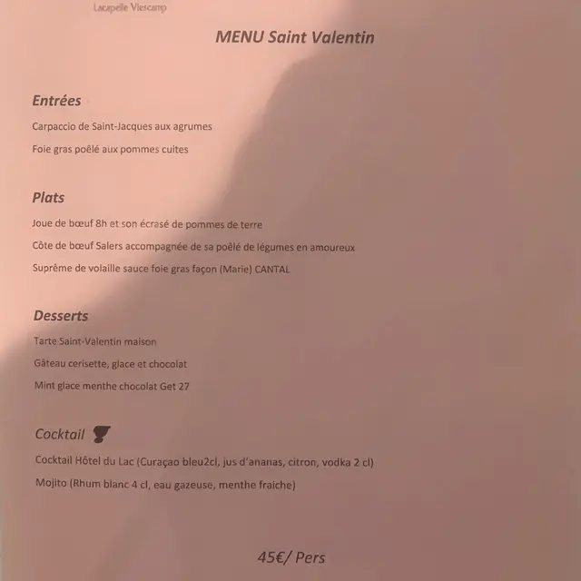 Fêtez la Saint Valentin à l'hôtel du Lac_Lacapelle-Viescamp