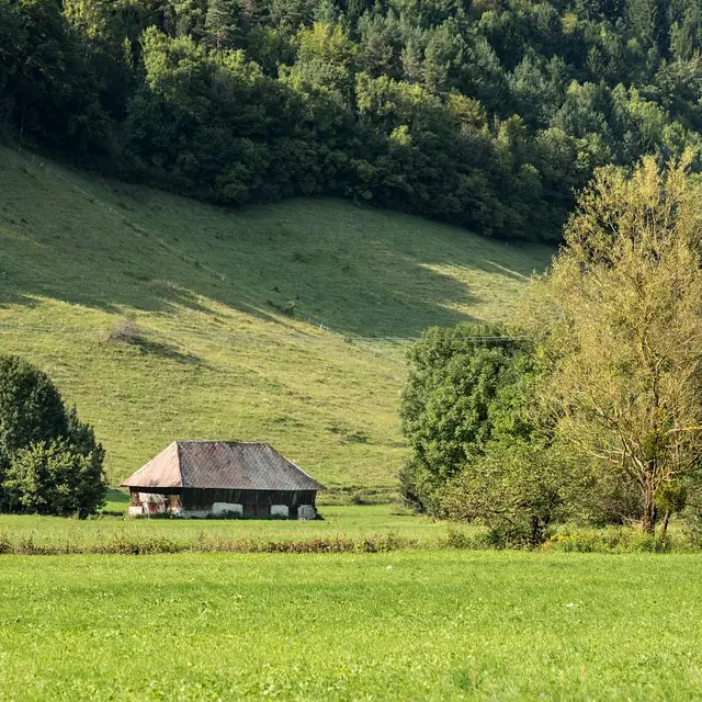 Paysage et village d'Ecole-en-Bauges