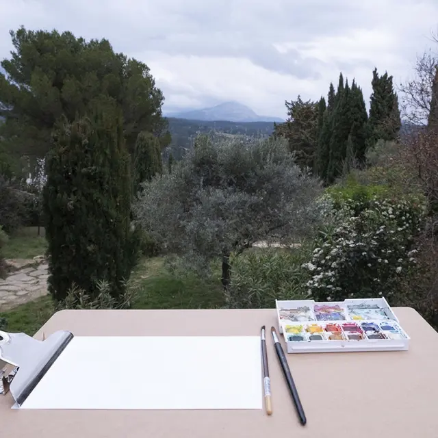 Aquarelle au Jardin des Peintres_Aix-en-Provence