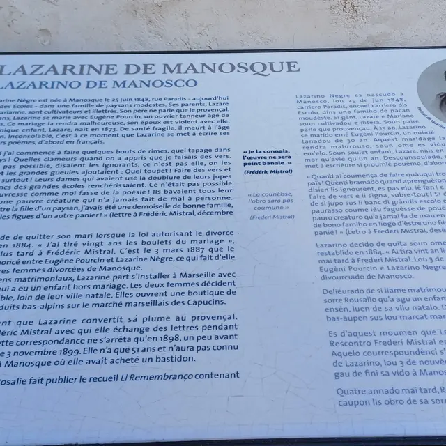 Plaque Lazarine de Manosque