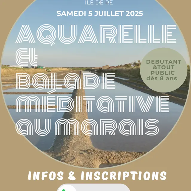 Atelier aquarelle dans les marais d'Ars-en-Ré