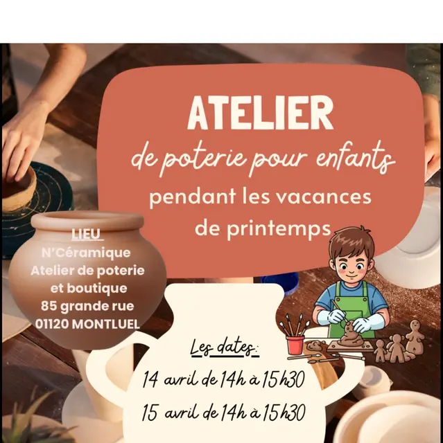 Atelier de poterie pour enfants _Montluel