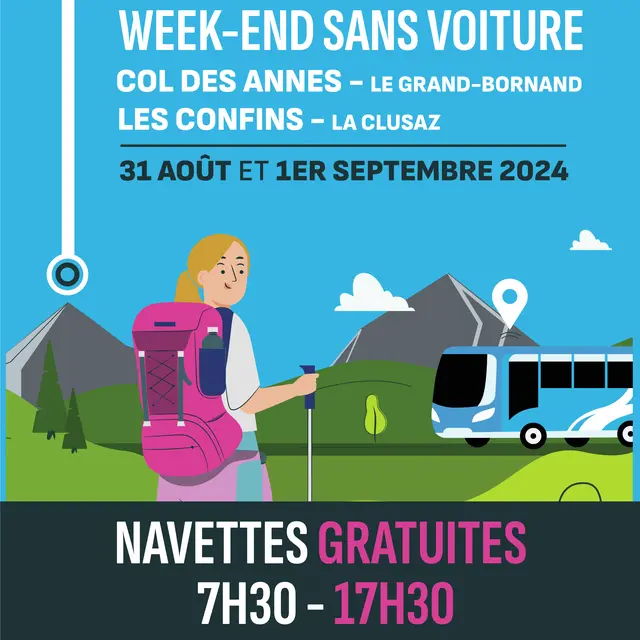 Affiche week-end sans voiture col des Annes et vallée de la Duche
