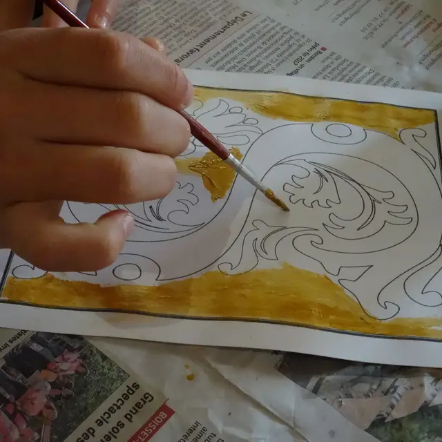 Apprenti enlumineur - Visite-atelier_Saint-Bonnet-le-Château