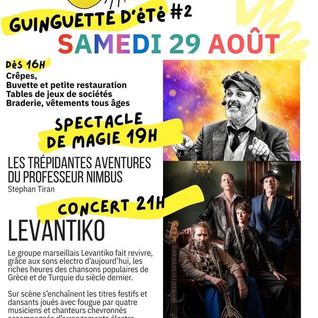 Guinguette fin d'été : spectacle de magie et concert_Saint-Julien le Montagnier