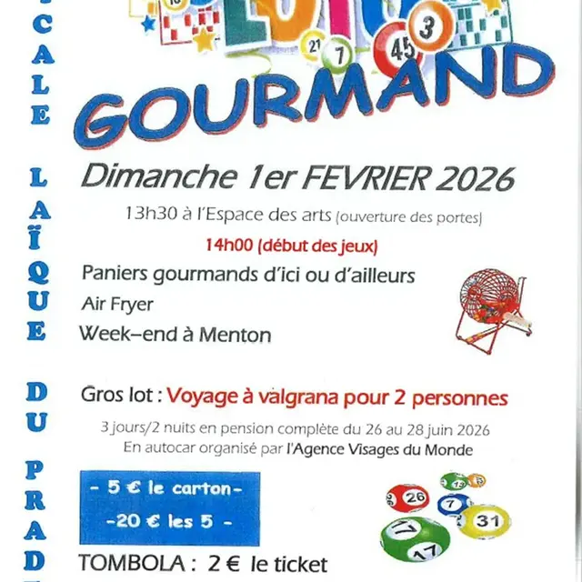 Loto Gourmand de l'Amicale Laïque_Le Pradet
