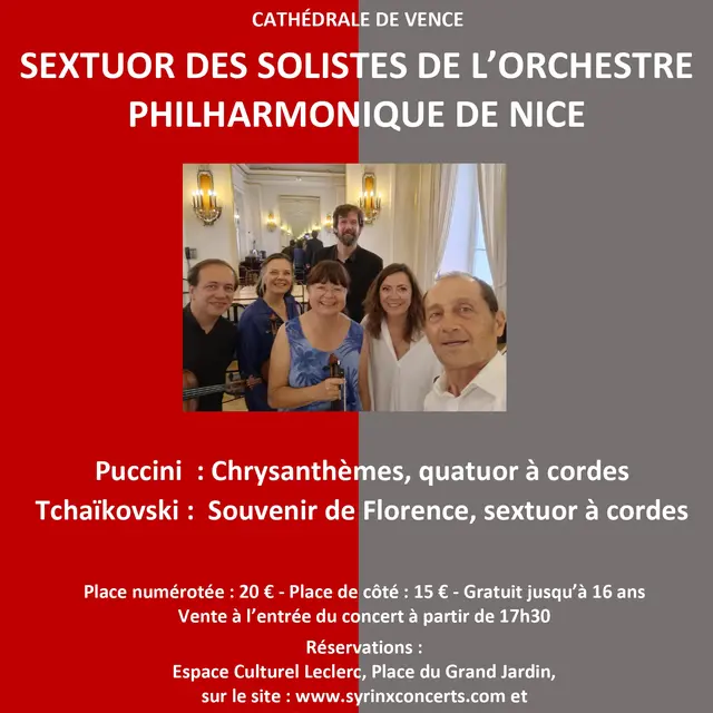 Concert sextuor des solistes de l'Orchestre Philharmonique de Nice_Vence