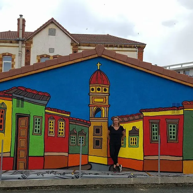 Claire Astheber, mur peint Roche-La-Molière