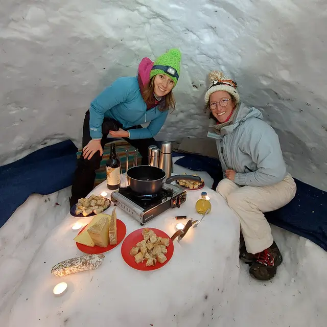 Fondue en igloo en Chartreuse