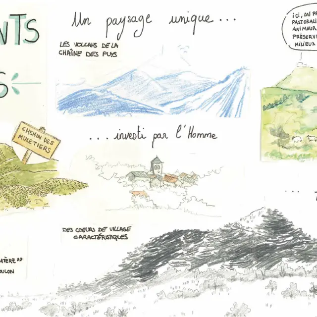 Exposition Carnet de voyage dans le Parc des Volcans d’Auvergne_Orcines