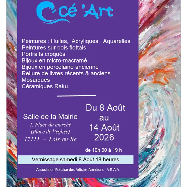 Exposition Océ'Art : peinture, bijoux, reliure, mosaïque, céramique_Loix