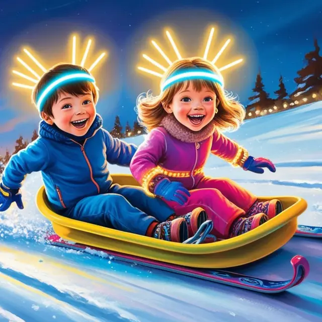 Descente en luge lumineuse_La Toussuire
