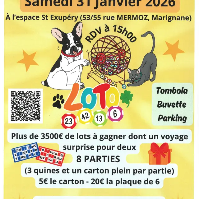 Super loto de l'association La paix entre les bêtes