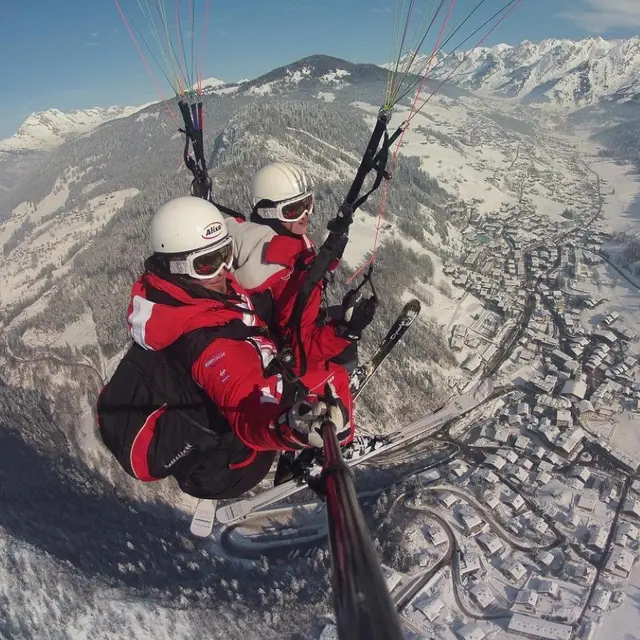 Baptême en parapente en hiver