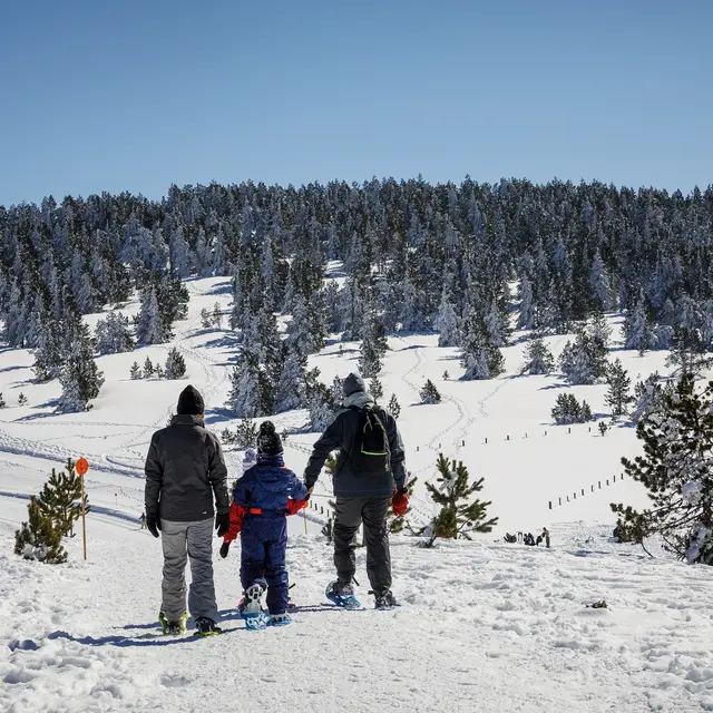 Beille raquettes à neige famille