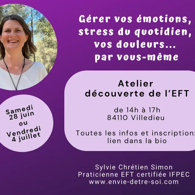 Atelier EFT gestion des émotions  -  Envie d'être soi_Villedieu