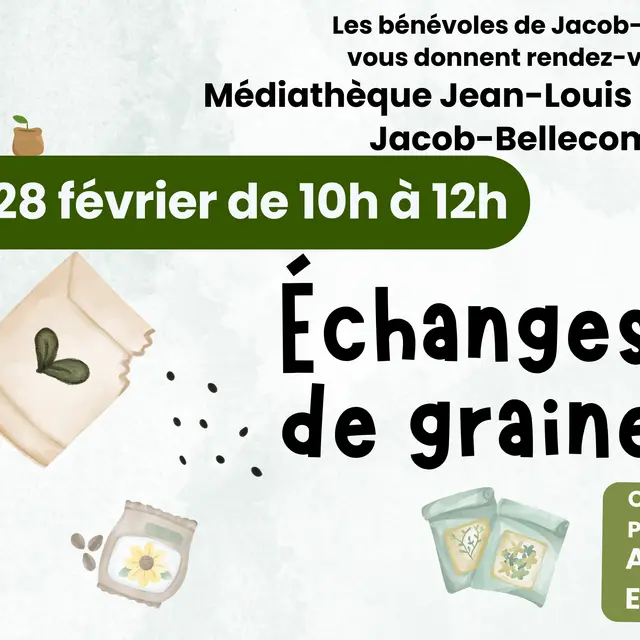 Échanges de graines avec les bénévoles de Jacob-Jardine