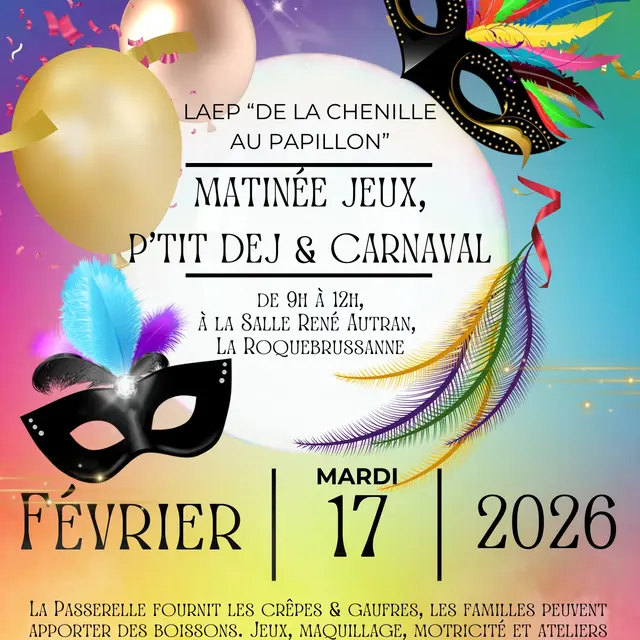 Matinée jeux, petit-déj et carnaval_La Roquebrussanne