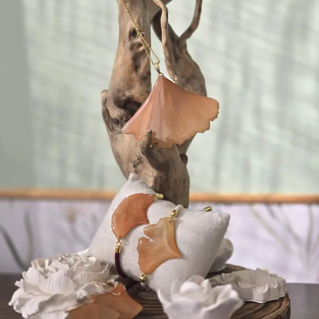 Bijoux ginkgo biloba feuille