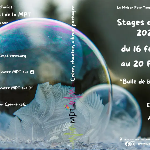 Stage Bulles de bien-être d'hiver de la Maison pour tous_Istres