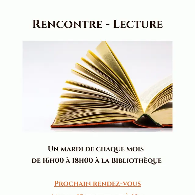 Affiche de la rencontre lecture à la bibliothèque