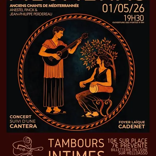 SOIRÉE MUSICALE TAMBOURS INTIMES :  Filumenas avec Jean-Philippe Perdereau & Anestel Finck à Cadenet_Cadenet