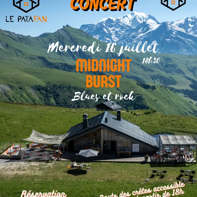 Concert au Patafan : Midnight burst - blues and rock_Les Saisies