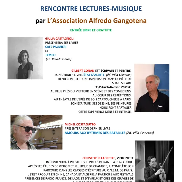 Rencontre lectures-musique par l'association Alfredo Gangotena_Toulon