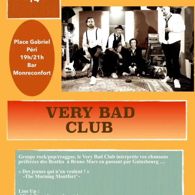 Concert : Very bad Club- pop,rock, reggae_Montfort-sur-Argens