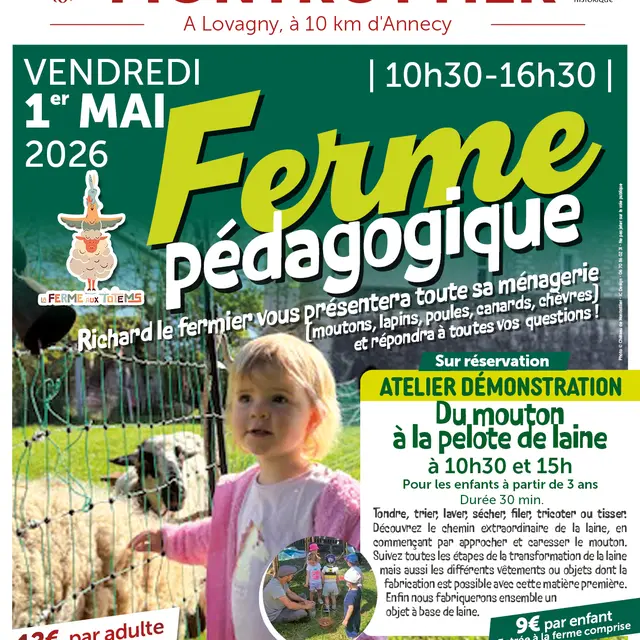 Ferme pédagogique et atelier démonstration pour les enfants : Du mouton à la pelote de laine