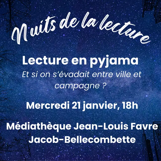 Lecture en pyjama pour les Nuits de la lecture autour du thème “ville et campagne”
