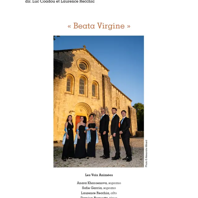 Concert de la sainte Cécile 2026 Les voix animées BEATA VIRGINE_Sainte-Maxime