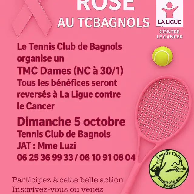 Tournoi de Tennis féminin Octobre Rose_Bagnols-en-Forêt