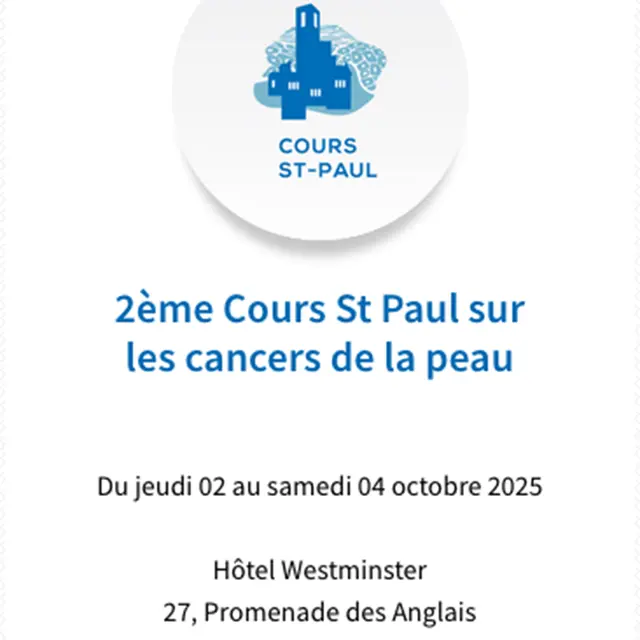 2ème édition Cours St-Paul sur les Cancers de la Peau_Nice