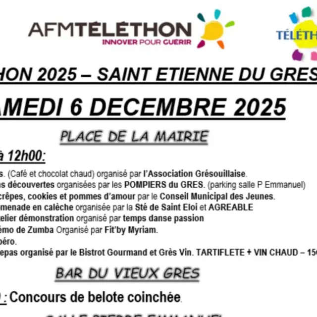 Téléthon à Saint-Etienne-du-Grès_Saint-Étienne-du-Grès