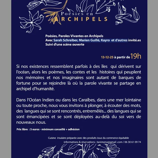 Soirée poésies et paroles vivantes en archipels