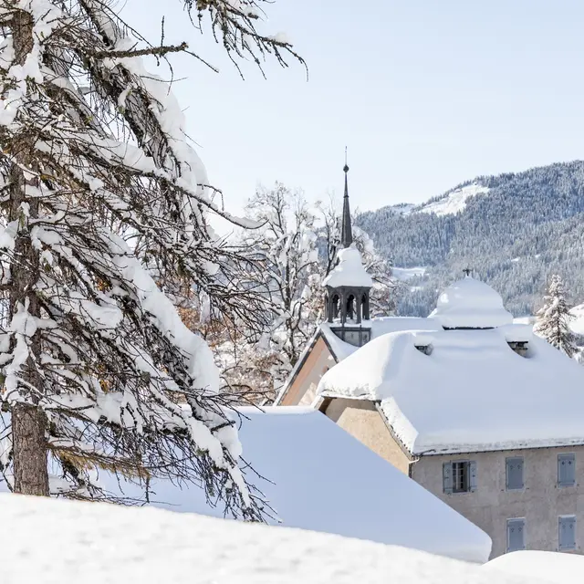 Itinéraire hiver rando le Chemin du Calvaire_Megève