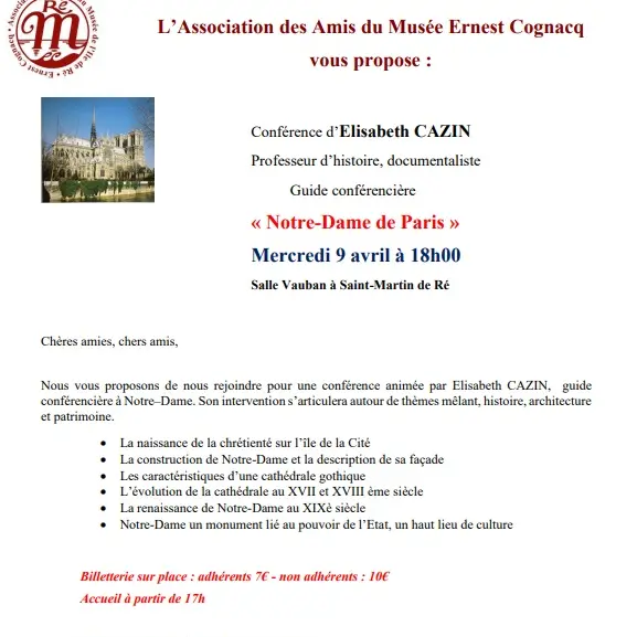 Conférence - Notre Dame de Paris_Saint-Martin-de-Ré