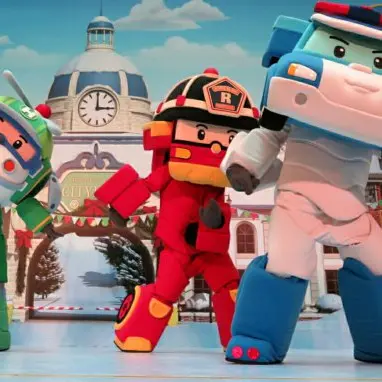 Rencontre avec la mascotte Robocar Poli_Les Orres
