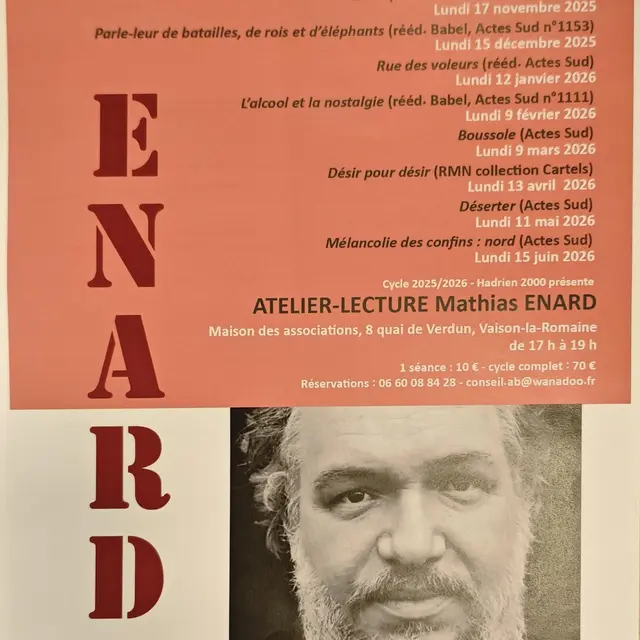 Atelier Lecture Mathias Enard - Hadrien 2000_Vaison-la-Romaine