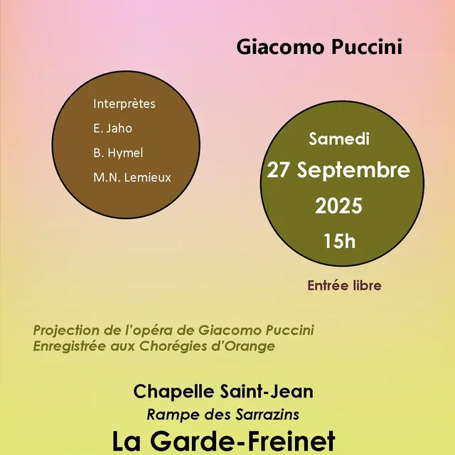 Projection Opéra Madame Butterfly de Giacomo Puccini_La Garde-Freinet