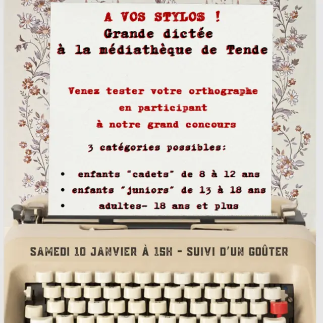 Grande dictée annuelle de la médiathèque de Tende_Tende