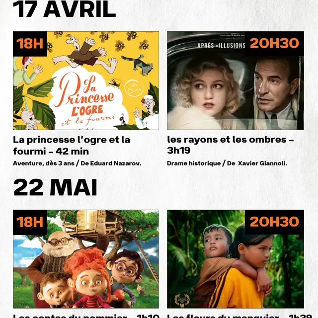 Cinéma Itinérant à Sault - La Princesse l'ogre et la fourmi & Les Rayons et les ombres_Sault